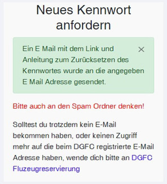3. Bestätigung über den Versand des E-Mails 3-Kennwort_angefordert